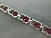 ESTATE WIDE 12.22CT DIAMOND & RUBY 18K WHITE GOLD CLASSIC OVAL TENNIS BRACELET