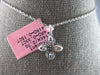ESTATE .48CT DIAMOND 14KT WHITE GOLD 3D FLOWER LOVE FLOATING PENDANT