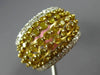 ESTATE LARGE 2.09CT 18KT WHITE AND FANCY YELLOW GOLD 3D WEDDING ANNIVERSARY RING