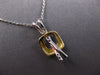 ESTATE .03CT DIAMOND 14KT 2 TONE GOLD 3D CRISS CROSS X SQUARE FOATING PENDANT