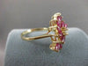 ESTATE 2.58CTW DIAMOND RUBY 14K YELLOW GOLD MARQUISE FLOWER COCKTAIL RING #19811
