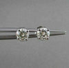 ESTATE .60CTW DIAMOND 5MM STUD 14KT WHITE GOLD PUSHBACK EARRINGS G/H VSSI #21024