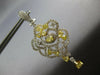 EXTRA LARGE 7.16CT WHITE & FANCY YELLOW DIAMOND 18K 2 TONE GOLD HANGING EARRINGS