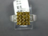 ESTATE .59CT DIAMOND & AAA YELLOW SAPPHIRE 14K WHITE GOLD SQUARE FRIENDSHIP RING