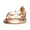 ESTATE .44CT DIAMOND 18KT ROSE GOLD 3D MULTI HEART OPEN FILIGREE CROWN RING