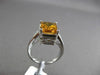 ANTIQUE 3.24CT DIAMOND & AAA CITRINE 14KT WHITE GOLD FILIGREE EMERALD CUT RING