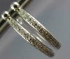 ESTATE .46CT DIAMOND 14K WHITE GOLD CLASSIC 3D INSIDE OUTSIDE HOOP EARRINGS 1440