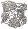 EXTRA LARGE 20CT DIAMOND 18K WHITE GOLD MULTI BUTTERFLY FILIGREE BANGLE BRACELET