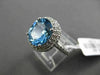 ESTATE LARGE 3.89CTW DIAMOND & AAA BLUE TOPAZ 14KT WHITE GOLD 3D OVAL FUN RING
