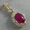ESTATE 1.15CT DIAMOND & AAA OVAL RUBY 14KT ROSE GOLD 3D CLASSIC FLOATING PENDANT