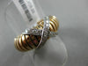 ESTATE WIDE .31CT DIAMOND 18KT WHITE & ROSE GOLD 3D FLEXIBLE SHINY X LOVE RING
