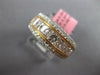 WIDE 2.56CT WHITE & PINK DIAMOND 18KT WHITE & ROSE GOLD 3 ROW ANNIVERSARY RING