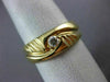 ESTATE .12CT DIAMOND 14K YELLOW GOLD SOLITAIRE MULTI WAVE MENS GYPSY RING #11663