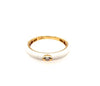 ESTATE .03CT DIAMOND & WHITE ENAMEL 18KT YELLOW GOLD SOLITAIRE ETOILE FUN RING