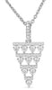 ESTATE .38CT DIAMOND 14KT WHITE GOLD 3D FLORAL TRIANGULAR FUN FLOATING PENDANT