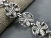 ANTIQUE WIDE 1.60CT DIAMOND 18KT WHITE GOLD MULTI LEAF FLOWER CIRCULAR BRACELET