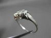 ANTIQUE .42CT OLD MINE DIAMOND 14KT WHITE GOLD 3 STONE FILIGREE RING #9019