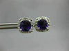 ESTATE 1.88CT DIAMOND & AAA AMETHYST 14KT WHITE GOLD SQUARE HALO STUD EARRINGS