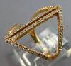 ESTATE LARGE .34CT DIAMOND 18KT ROSE GOLD 3D DOUBLE BAR TRIANGULAR FUN LOVE RING