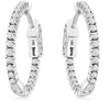 ESTATE .50CT DIAMOND 14KT WHITE GOLD 3D ROUND INSIDE OUT HOOP HANGING EARRINGS