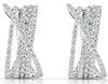 WIDE 1.31CT DIAMOND 14KT WHITE GOLD 3D CRISS CROSS FUN CLIP ON HANGING EARRINGS