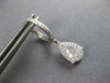 .58CT DIAMOND 14KT WHITE GOLD ROUND CLUSTER TEAR DROP LEVERBACK HANGING EARRINGS