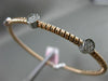 ESTATE .21CT DIAMOND 14KT WHITE & ROSE GOLD PAST PRESENT FUTURE BANGLE BRACELET