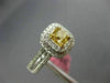 ESTATE WIDE .91CT WHITE & FANCY YELLOW DIAMOND 18KT 2 TONE GOLD DOUBLE HALO RING