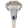 EXTRA LARGE 5.14CT WHITE PINK & FANCY YELLOW DIAMOND 18K GOLD 3D ENGAGEMENT RING