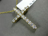 ESTATE LARGE .70CT DIAMOND 14KT YELLOW GOLD 3D CLASSIC CROSS FLOATING PENDANT