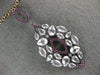 LARGE 6.57CT DIAMOND AAA RUBY & WHITE QUARTZ 14KT ROSE & BLACK GOLD 3D NECKLACE