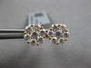 ESTATE LARGE 1.55CT DIAMOND 18KT ROSE GOLD ROUND FLOWER INVISIBLE STUD EARRINGS