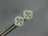 ESTATE .46CT DIAMOND 18KT WHITE GOLD 3D SQUARE FLOWER HALO STUD EARRINGS