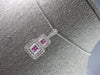 .76CT DIAMOND & AAA PINK SAPPHIRE 14KT WHITE GOLD DOUBLE SQUARE FLOATING PENDANT