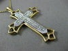 ESTATE LARGE 1.0CT PRINCESS DIAMOND 14KT WHITE & YELLOW GOLD CROSS PENDANT #6289