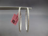 ESTATE LARGE 1.76CT DIAMOND 14KT WHITE GOLD 3D INSIDE OUT HOOP HANGING EARRINGS
