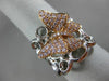 ESTATE LARGE .58CT WHITE & PINK DIAMOND 18KT WHITE & ROSE GOLD 3D BUTTERFLY RING