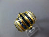 LARGE 3.62CT DIAMOND & AAA SAPPHIRE 18K YELLOW GOLD 3D ROUND & SQUARE CROWN RING