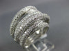 ESTATE EXTRA LARGE 2.37CT DIAMOND 18K WHITE MULTI ROW PAVE CRISS CROSS LOVE RING