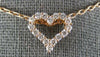 ESTATE .53CT DIAMOND 18KT ROSE GOLD 3D CLASSIC OPEN HEART LOVE PENDANT