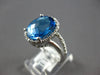 LARGE 4.83CT DIAMOND & AAA BLUE TOPAZ 14KT WHITE GOLD FILIGREE FRIENDSHIP RING