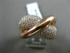 ESTATE LARGE 2.20CT DIAMOND 14KT ROSE GOLD MULTI ROW INFINITY SEMI ETERNITY RING