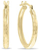 ESTATE 14KT YELLOW GOLD 3D CLASSIC HAMMERED LOOK DESIGN HOOP HANGING EARRINGS