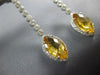 LARGE 6.20CT DIAMOND & AAA BLUE TOPAZ & CITRINE 18KT WHITE GOLD HANGING EARRINGS