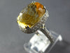 LARGE 9.02CT DIAMOND & AAA CITRINE 18K WHITE GOLD CUSHION & ROUND STATEMENT RING