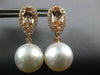 2.39CT DIAMOND & AAA MORGANITE & SOUTH SEA PEARL 18KT ROSE GOLD HANGING EARRINGS