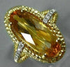 ESTATE WIDE 2.78CT DIAMOND & AAA CITRINE 14KT YELLOW GOLD FILIGREE OVAL FUN RING