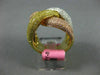 EXTRA LARGE 2.18CT MULTI COLOR DIAMOND 18KT TRI COLOR GOLD 3D CRISS CROSS RING