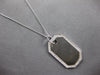 ESTATE .69CT DIAMOND 14KT WHITE GOLD 3D CLASSIC OCTAGON DOG TAG FLOATING PENDANT