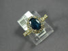 ESTATE 1.47CT DIAMOND & AAA SAPPHIRE 14KT YELLOW GOLD OVAL HALO ENGAGEMENT RING